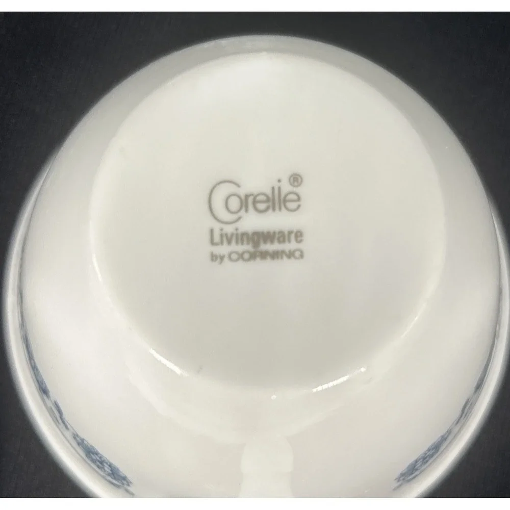 Vtg Corelle Old Town‎ Blue Tea Coffee Cup Hook Handle Livingware by Corning 6 Pc